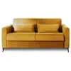 LISA DESIGN Canapé droit convertible 3 places en velours jaune
