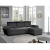 BESTMOBILIER Milan - canapé d'angle réversible - 4 places - convertible avec coffre - en simili et tissu