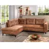 BESTMOBILIER Nordic - canapé d'angle l - 5 places - convertible - industriel vintage - gauche