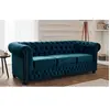 LISA DESIGN William - canapé Chesterfield - 3 places - en velours - Bleu canard