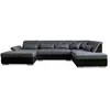 LISA DESIGN Vermont - Canapé d'angle panoramique en U - XXL - Droit - Noir / Gris