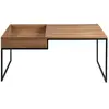 BESTMOBILIER Tim - table basse - bois et métal noir - 105 cm - style industriel TU