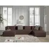 LISA DESIGN Stella - canapé panoramique en U - 7 places - en velours côtelé - Marron