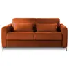 Best Mobilier Canapé droit convertible 3 places en velours rouille