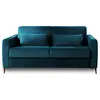 LISA DESIGN Canapé droit convertible 3 places en velours bleu canard