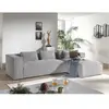 LISA DESIGN Stella, canapé d'angle 4 places - Velours côtelé - Gris clair