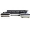 LISA DESIGN Vermont - Canapé d'angle panoramique en U - XXL - Droit - Blanc / Gris