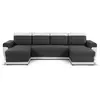 BESTMOBILIER Milan - canapé d'angle panoramique - convertible - 7 places - 2 coffres de rangement