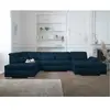 LISA DESIGN Vermont - Canapé d'angle panoramique en U - XXL - Gauche - Bleu pétrole