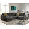 Lisa Design Jake - canapé panoramique d'angle droit - Gris foncé