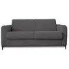 LISA DESIGN Canapé droit convertible 3 places en velours côtelé gris foncé