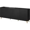 Buffet bas Sanna - 200 cm - style contemporain - Noir - BESTMOBILIER
