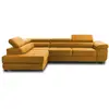 BESTMOBILIER Canapé d'angle gauche convertible 5 places en velours jaune