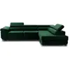 BESTMOBILIER Canapé d'angle droit convertible 5 places en velours vert