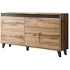 Best Mobilier Lord - buffet bas - bois et noir - 138 cm - style industriel - Bois