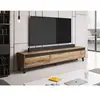 Bestmobilier - Lord - meuble tv - bois et noir - 185 cm - style industriel