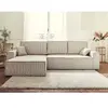BESTMOBILIER Canapé d'angle réversible convertible 4 places en velours côtelé beige