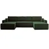 BESTMOBILIER Dellia - canapé panoramique en U - 7 places - convertible - avec coffre - en velours côtelé