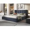 BESTMOBILIER Mael - lit coffre - 180x200 - en tissu - sommier inclus - bleu ardoise