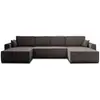 BESTMOBILIER Canapé panoramique 7 places En U en Velours côtelé Gris foncé