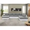 Bestmobilier - Chuck - canapé panoramique xxl - convertible avec coffre - 7 places - droit