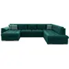 BESTMOBILIER Chuck - canapé panoramique XXL - convertible avec coffre - 7 places - droit TU