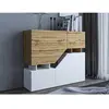 Bestmobilier - Pitt - buffet haut - 120 cm - style industriel - bois / blanc