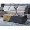 BESTMOBILIER Pitt - table basse - 124 cm - style industriel couleur - bois / gris