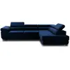 BESTMOBILIER Canapé d'angle droit convertible 5 places en velours bleu nuit