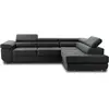 BESTMOBILIER Canapé d'angle droit convertible 5 places en velours gris foncé