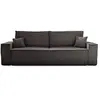BESTMOBILIER Canapé droit convertible 3 places en velours côtelé gris foncé