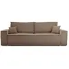 BESTMOBILIER Canapé droit convertible 3 places en velours côtelé taupe