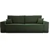 BESTMOBILIER Canapé droit convertible 3 places en velours côtelé vert