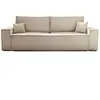 BESTMOBILIER Canapé droit convertible 3 places en velours côtelé beige