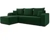 BESTMOBILIER Canape angle convertible 4 places en polyester vert 139 x 204 x 84 cm