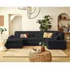 Lisa Design Vermont S - Canapé Panoramique 7 Places Velours Côtelé Noir