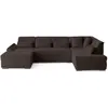 LISA DESIGN Vermont S - canapé panoramique d'angle droit 7 places en velours côtelé TU