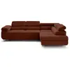 Lisa Design Zaria - canapé d'angle droit 5 places convertible avec coffre et têtières en velours côtelé grosses côtes