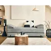 BESTMOBILIER Brescia - banquette 3 places convertible en tissu velours relief - Gris