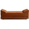 BESTMOBILIER Brescia - banquette 3 places convertible en tissu velours relief - Terracotta