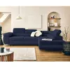 Lisa Design Zaria - canapé d'angle droit 5 places convertible avec coffre et têtières en velours côtelé grosses côtes