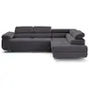 Lisa Design Zaria - canapé d'angle droit 5 places convertible avec coffre et têtières en velours côtelé grosses côtes