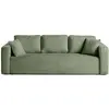 BESTMOBILIER Miro - canapé droit 3 places - convertible avec coffre - en velours texturé - Vert sauge
