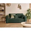 BESTMOBILIER Miro - canapé droit 2 places - en velours texturé - Vert