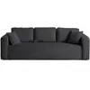 BESTMOBILIER Miro - canapé droit 3 places - convertible avec coffre - en velours texturé - Gris Anthracite
