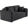 BESTMOBILIER Miro - canapé droit 2 places - en velours texturé - Gris Anthracite