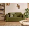 BESTMOBILIER Miro - canapé droit 2 places - en velours texturé - Vert Olive
