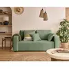 BESTMOBILIER Miro - canapé droit 2 places - en velours texturé - Vert sauge