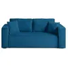 BESTMOBILIER Topaze - canapé droit 2 places - en velours côtelé - Bleu Ardoise