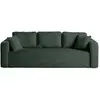 BESTMOBILIER Miro - canapé droit 3 places - convertible avec coffre - en velours texturé - Vert